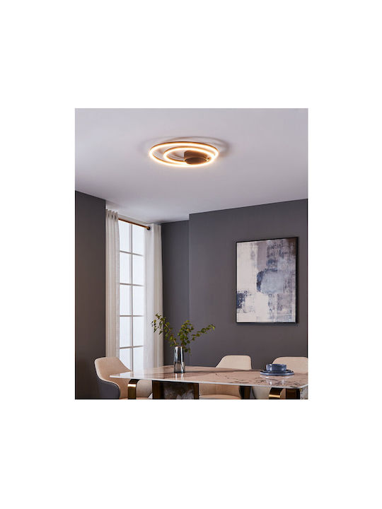 Eglo Ruotale Μοντέρνα Μεταλλική Πλαφονιέρα Οροφής με Ενσωματωμένο LED σε Μαύρο χρώμα 45cm